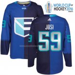 Maglia Hockey Europa Roman Josi Premier 2016 World Cup Blu
