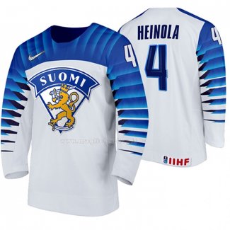 Maglia Hockey Finlandia Ville Heinola Home 2020 Iihf World Junior Championship Bianco