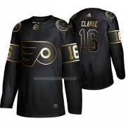 Maglia Hockey Golden Edition Philadelphia Flyers Bobby Clarke Retired Giocatore Autentico Nero