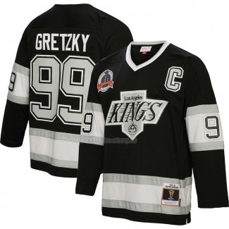 Maglia Hockey Los Angeles Kings Wayne Gretzky Mitchell & Ness 1992-93 Captain Patch Blue Line Nero