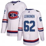 Maglia Hockey Montreal Canadiens Artturi Lehkonen Autentico 2017 100 Classic Bianco