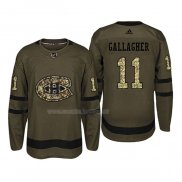 Maglia Hockey Montreal Canadiens Brendan Gallagher 2018 Salute To Service Verde Militare
