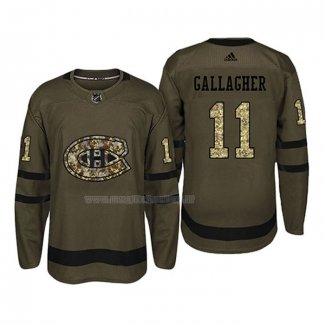 Maglia Hockey Montreal Canadiens Brendan Gallagher 2018 Salute To Service Verde Militare