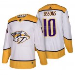 Maglia Hockey Nashville Predators Colton Sissons Autentico Away 2018 Bianco