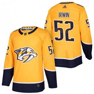 Maglia Hockey Nashville Predators Matt Irwin Autentico Home 2018 Giallo