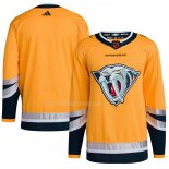 Maglia Hockey Nashville Predators Reverse Throwback Autentico Blank Giallo