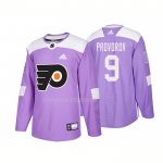 Maglia Hockey Philadelphia Flyers Ivan Provorov Autentico 2018 Fights Cancer Viola