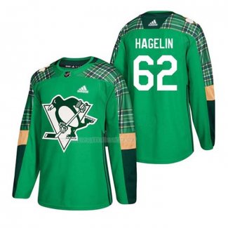 Maglia Hockey Pittsburgh Penguins Carl Hagelin 2018 Dia de San Patricio Verde
