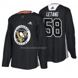 Maglia Hockey Pittsburgh Penguins Kris Letang New Season Practice Nero