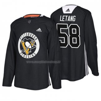 Maglia Hockey Pittsburgh Penguins Kris Letang New Season Practice Nero