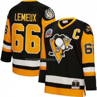 Maglia Hockey Pittsburgh Penguins Mario Lemieux Mitchell & Ness Big & Tall 1991 Blue Line Nero