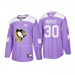 Maglia Hockey Pittsburgh Penguins Matt Murray Autentico 2018 Fights Cancer Viola