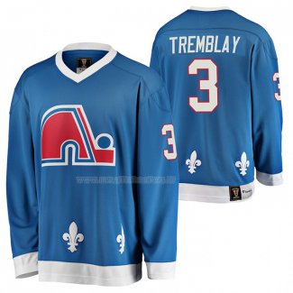 Maglia Hockey Quebec Nordiques J. C. Tremblay Heritage Vintage Replica Blu