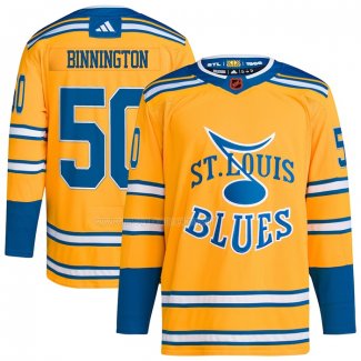 Maglia Hockey St. Louis Blues Jordan Binnington Reverse Throwback 2.0 Autentico Or
