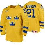 Maglia Hockey Suecia Loui Eriksson Home 2020 Iihf World Giallo