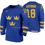 Maglia Hockey Suecia Lucas Raymond Away 2020 Iihf World Junior Championship Blu