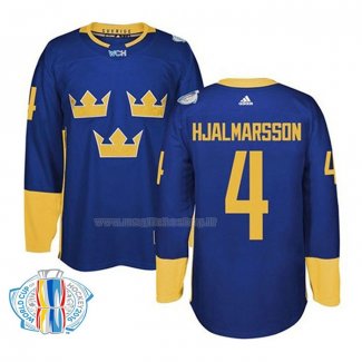 Maglia Hockey Suecia Niklas Hjalmarsson Premier 2016 World Cup Blu