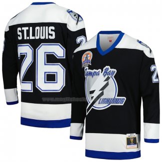Maglia Hockey Tampa Bay Lightning Martin St. Louis Mitchell & Ness 2004 Stanley Cup Campeon Blue Line Nero