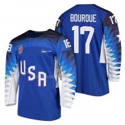 Maglia Hockey USA Chris Bourque 2018 Olympic Blu2