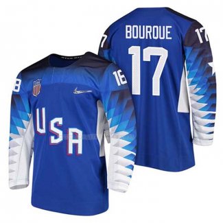 Maglia Hockey USA Chris Bourque 2018 Olympic Blu2
