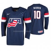 Maglia Hockey USA Marshall Warren 2019 Iihf World U18 Championship Blu