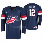 Maglia Hockey USA Ryder Rolston 2019 Iihf World U18 Championship Blu