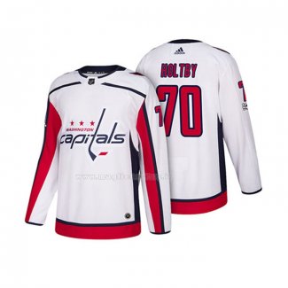 Maglia Hockey Washington Capitals Braden Holtby 2018 Season Centennial Patch Team Road Bianco