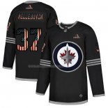 Maglia Hockey Winnipeg Jets Connor Hellebuyck 2020 USA Flag Nero