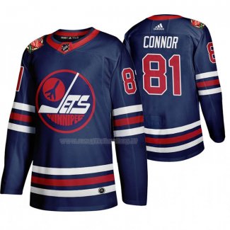 Maglia Hockey Winnipeg Jets Kyle Connor Heritage Classic 2019-20 Blu