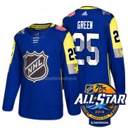 Maglia Hockey 2018 All Star Detroit Red Wings Mike Verde Autentico Blu
