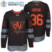 Maglia Hockey America del Norte John Gibson Premier 2016 World Cup Nero