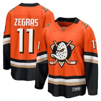 Maglia Hockey Anaheim Ducks Trevor Zegras Home Premier Breakaway Arancione