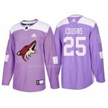 Maglia Hockey Arizona Coyotes Nick Cousins 2018 Fights Cancer Viola