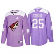 Maglia Hockey Arizona Coyotes Nick Cousins 2018 Fights Cancer Viola