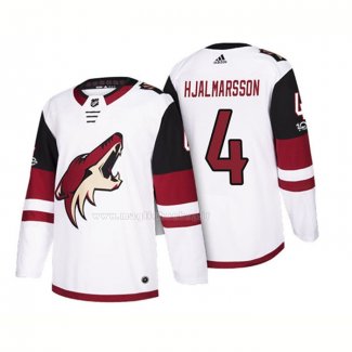 Maglia Hockey Arizona Coyotes Niklas Hjalmarsson 2018 Season Centennial Patch Team Road Bianco