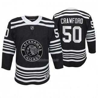 Maglia Hockey Bambino Chicago Blackhawks Corey Crawford Premier Alternato Nero