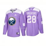 Maglia Hockey Buffalo Sabres Zemgus Girgensons Autentico 2018 Fights Cancer Viola
