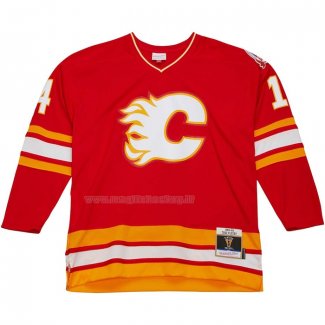 Maglia Hockey Calgary Flames Theoren Fleury Mitchell & Ness 1988-89 Blue Line Rosso