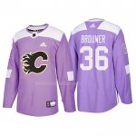 Maglia Hockey Calgary Flames Troy Brouwer 2018 Fights Cancer Viola