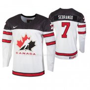Maglia Hockey Canada Donovan Sebrango 2019 Hlinka Gretzky Cup Bianco