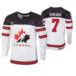 Maglia Hockey Canada Donovan Sebrango 2019 Hlinka Gretzky Cup Bianco
