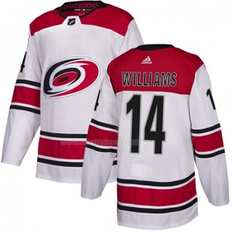 Maglia Hockey Carolina Hurricanes Justin Williams 2019-20 Away Autentico Bianco