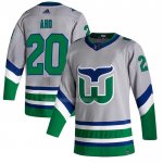 Maglia Hockey Carolina Hurricanes Sebastian Aho Reverse Throwback Autentico 2020-21 Gris