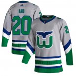 Maglia Hockey Carolina Hurricanes Sebastian Aho Reverse Throwback Autentico 2020-21 Gris
