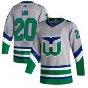 Maglia Hockey Carolina Hurricanes Sebastian Aho Reverse Throwback Autentico 2020-21 Gris