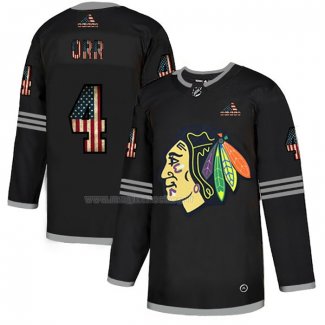 Maglia Hockey Chicago Blackhawks Bobby Orr 2020 USA Flag Nero