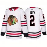Maglia Hockey Chicago Blackhawks Duncan Keith Away 2018 Bianco