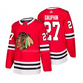 Maglia Hockey Chicago Blackhawks Laurent Dauphin Home Autentico 2018 Rosso