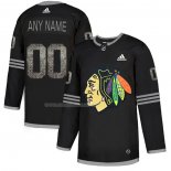 Maglia Hockey Chicago Blackhawks Personalizzate Black Shadow Nero