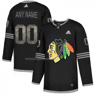 Maglia Hockey Chicago Blackhawks Personalizzate Black Shadow Nero